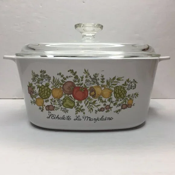 Vintage Corning Ware Pyrex L'Echalote La Marjolaine 3L Casserole
